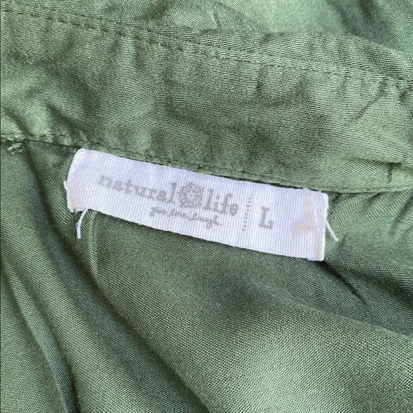 NATURAL LIFE Olive Green Blouse with Black Embroidery - Picture 15 of 16